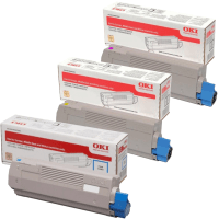 OKI 4649040 Original Colour Toner Cartridge 3 Pack