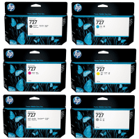 Original HP 727 High Capacity Black Colour Ink Cartridge Multipack