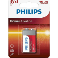 Philips 6LR61 9V Power Alkaline E Block Battery 1 Pack