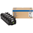 Brother HGe 261V5 Original P Touch Black on White Tape 36mm x 8m 5 Pack