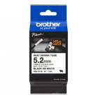 Brother HSe 211E Original Black on White Heat Shrink Label Tape 5.2mm x 1.5m