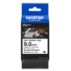 Brother HSe 221E Original Black on White Heat Shrink Label Tape 9mm x 1.5m