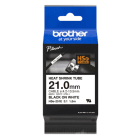 Brother HSe 251E Original Black on White Heat Shrink Label Tape 21mm x 1.5m