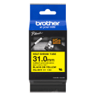 Brother HSe 661E Original Black on Yellow Heat Shrink Label Tape 31mm x 1.5m