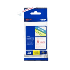 Brother TZE 222 Original P Touch Red on White Tape 9mm x 8m