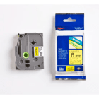 Brother TZE 611 Original P Touch Black on Yellow Laminated Tape 6mm x 8m