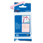 Brother TZe RE34 P Touch Gold on Pink Ribbon Tape 12mm x 4m Original