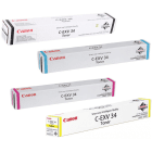 Canon C EXV34 BK C M Y Original Black Colour Toner Cartridge Multipack
