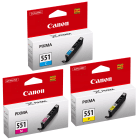 Canon CLI 551 C M Y Original Colour Ink Cartridge 3 Pack