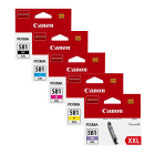 Canon CLI 581XXL BK C M Y PB Original Extra High Capacity Colour Ink Cartridge 5 Pack