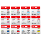 Canon PFI 1000 MBK PBK C M Y PC PM GY PGY R B CO Original Black Colour Ink Cartridge 12 Pack
