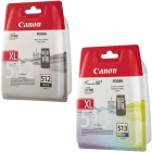 Canon PG 512 CL 513 Original High Capacity Black Colour Ink Cartridge 2 Pack