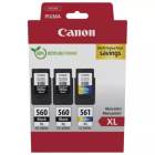 Canon PG 560XL CL 561XL 3712C009 Original High Capacity 3 Ink Cartridge Multipack