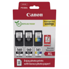 Canon PG 560XL CL 561XL 3712C012 Original High Capacity 3 Ink Cartridge Photo Paper Value Pack