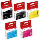 Canon PGI 525PGBK CLI 526 BK C M Y Original Black Colour Ink Cartridge 5 Pack