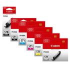 Canon PGI 570PGBK CLI 571 BK C M Y GY Original Black Colour Ink Cartridge 6 Pack Canon PGI 570PGBK CLI 571 BK C M Y GY Original Black Colour Ink Cartridge 6 Pack
