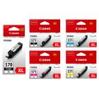 Canon PGI 570PGBKXL CLI 571XL BK C M Y Original High Capacity Black Colour Ink Cartridge 5 Pack