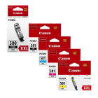 Canon PGI 580PGBK XXL CLI 581XXL BK C M Y Original Extra High Capacity Black Colour Ink Cartridge 5 Pack