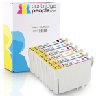 Compatible Epson T0807 Black Colour Ink Cartridge 6 Pack