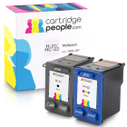 Compatible HP 21 22 C9351ae C9352ae Black and Colour Ink Cartridge Pack