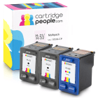 Compatible HP 21 22 C9351ae C9352ae Black x2 Colour x1 Ink Cartridge 3 Pack