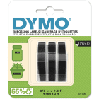 Dymo S0847730 Original White on Black Embossing Tape 9mm x 3m 3 Pack