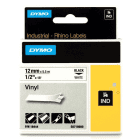 Dymo 18444 S0718600 Original Black on White Vinyl Labelling Tape 12mm x 5.5m