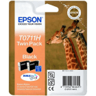Epson T0711H Black High Capacity Ink Cartridge Twinpack Original