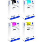 Epson T755 BK C M Y Original High Capacity Black Colour Ink Cartridge 4 Pack