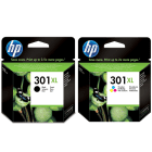 HP 301XL CH563EE CH564EE Original Black and Tri Colour High Capacity Ink Cartridge Pack