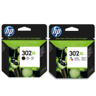 HP 302XL F6U68AE F6U67AE Original High Capacity Black and Tri Colour Ink Cartridge Pack