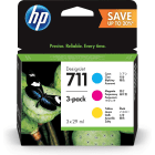 HP 711 Original C M Y Colour Ink Cartridge Multipack