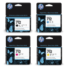 HP 712 Black and Colour Ink Cartridge 4 Pack Original