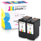 Lexmark 3 18C1530E Compatible Black Ink Cartridge No.3 x 2