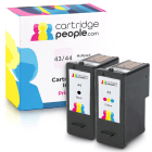 Lexmark 44 18Y0144E 43 18Y0143E Compatible Black Colour Ink Cartridge Pack