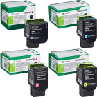 Lexmark C242X Black Colour Extra High Capacity Return Program Toner Cartridge 4 Pack Original