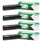 Lexmark C3220 Original Black and Colour Return Programme Toner Cartridge 4 Pack