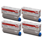 OKI 4387230 BK C M Y Original Black Colour Toner Cartridge Multipack
