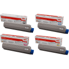 OKI 4405910 BK C M Y Original Black Colour Toner Cartridge Multipack