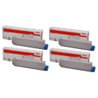 OKI 4464300 BK C M Y Original Black Colour Toner Cartridge Multipack