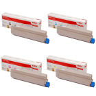 OKI 4586281 BK C M Y Original High Capacity Black Colour Toner Cartridge Multipack