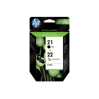 Original HP 21 C9351ae  22 C9352ae Black Colour Ink Cartridge Multipack