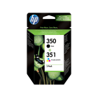 Original HP 350 CB335EE  HP 351 CB337EE Black Colour Ink Cartridge Multipack