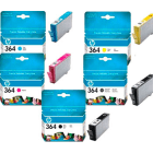 Original HP 364 Black Colour 5 Ink Cartridge Pack B C M Y PBK