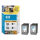Original HP 56 C9502ae Black Ink Cartridges x2