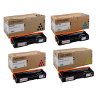Ricoh 40754 BK C M Y Original Black Colour Toner Cartridge 4 Pack